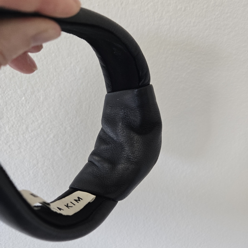 Eugenia Kim Maryn Tall Knot Black Leather Headband Retro Rare - Picture 16 of 16